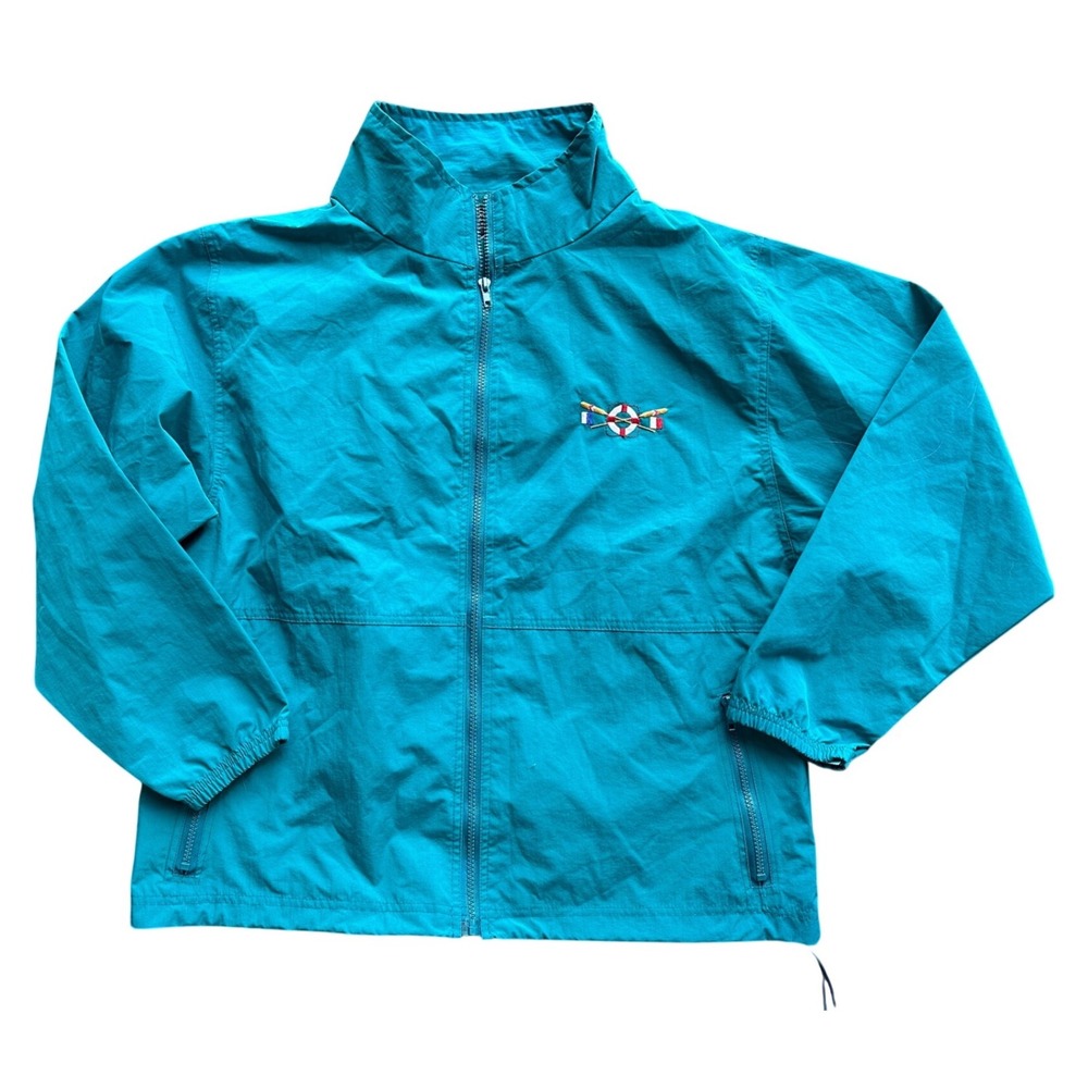 Ouray Sportswear Womens nautical Teal Green Full Zip Windbreaker‎ Jacket M